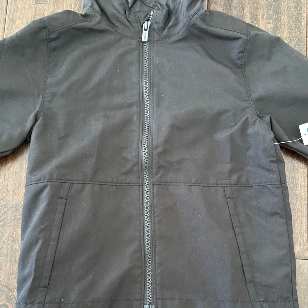 NWT Old Navy Kids Black Raincoat Light Jacket with Hood